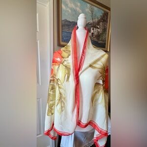 Tropical Leaf Print Scarf